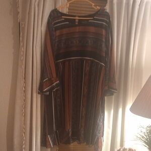 Suzanne Betro Striped Long Sleeve Dress